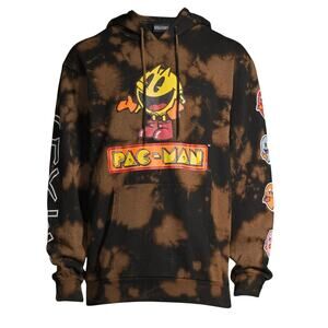 Pac-Man Kanji Ghosts Tie Dye Men's and Big‎ Men's Graphic Hoodie Size 3XL